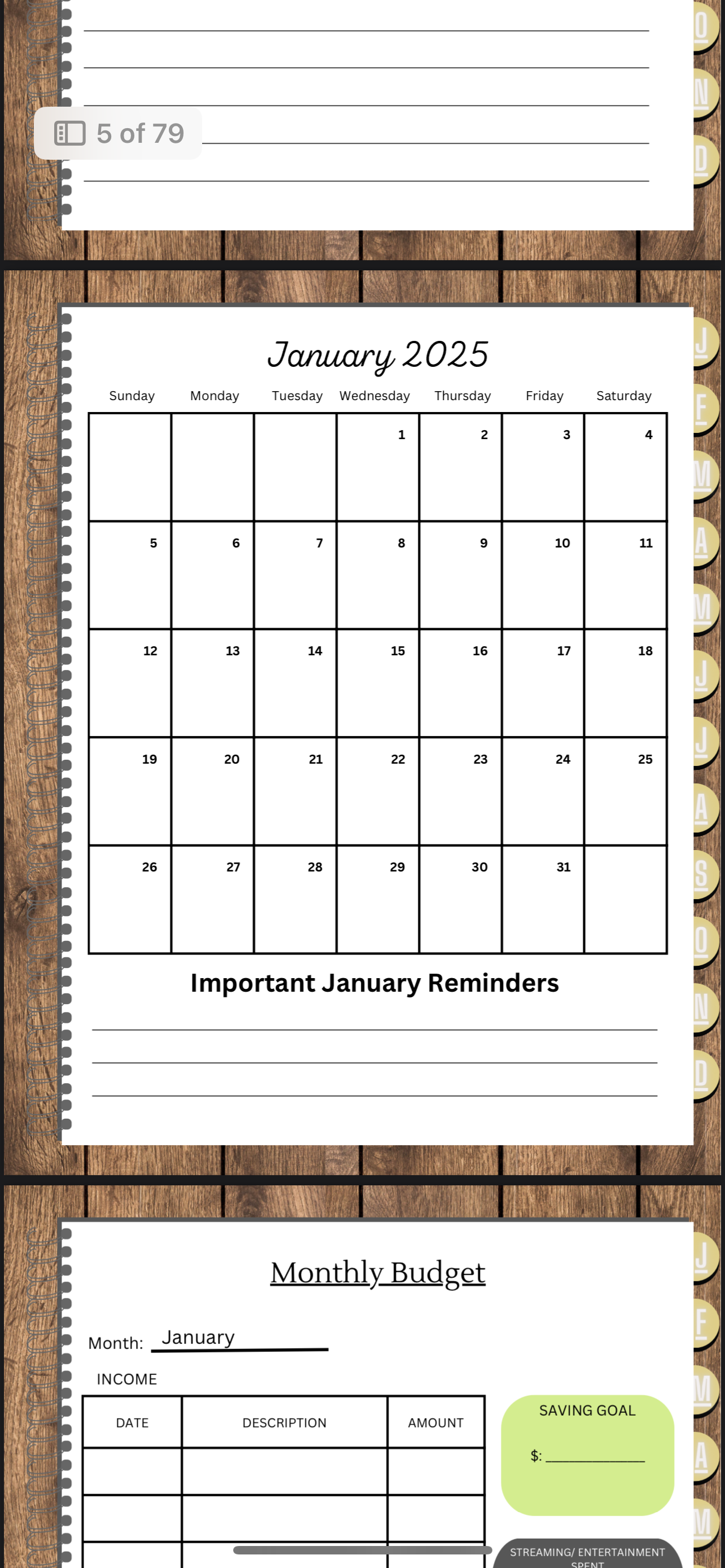 2025 DIGITAL PLANNER (Monthly)